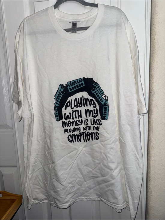 Gildan Other - Men's White Graphic Tee - Playing With My Money Design